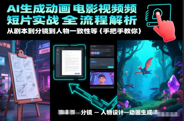AI生成动画电影视频短片实战全流程解析，从剧本到分镜到人物一致性等手把手教你|网创挖金社