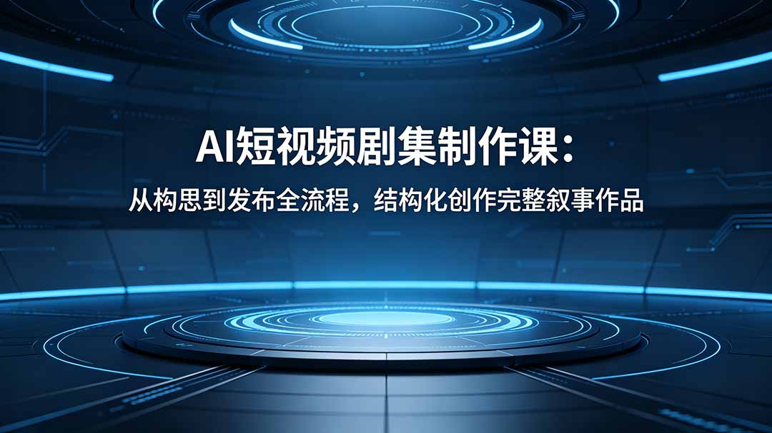 AI短视频剧集制作课：从构思到发布全流程，结构化创作完整叙事作品|网创挖金社