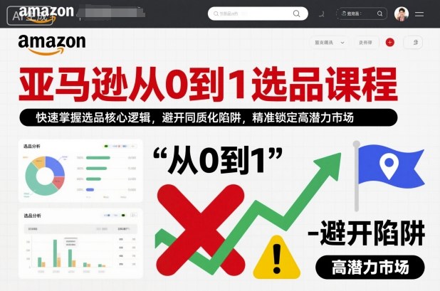 亚马逊从0到1选品课程,快速掌握选品核心逻辑,避开同质化陷阱,精准锁定高潜力市场(更新)|网创挖金社