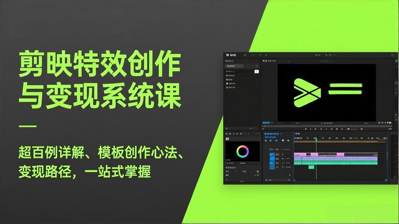 剪映特效创作与变现系统课，超百例详解、模板创作心法、变现路径，一站式掌握|网创挖金社