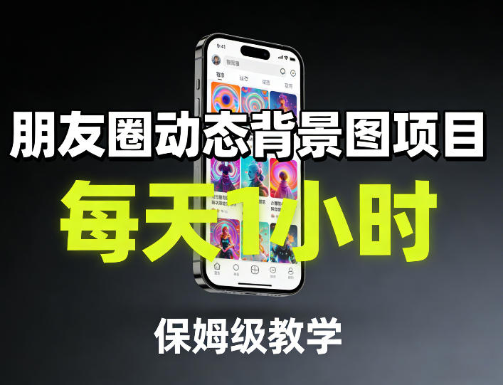 朋友圈动态背景图项目，每天1小时，保姆级教学|网创挖金社