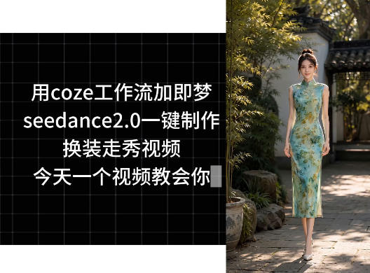 用coze工作流加即梦seedance2.0一键制作换装走秀视频，今天一个视频教会你|网创挖金社