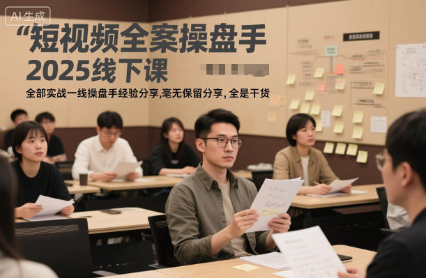 短视频全案操盘手2025线下课,全部实战一线操盘手经验分享,毫无保留分享,全是干货|网创挖金社