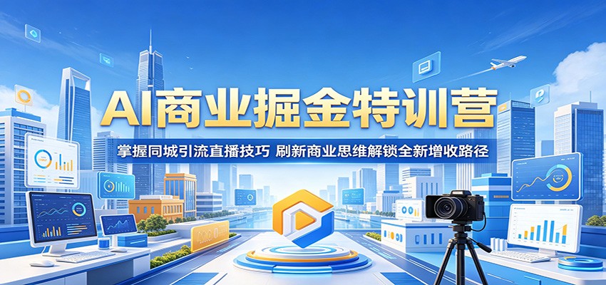 AI商业掘金特训营：掌握同城引流直播技巧，刷新商业思维解锁全新增收路径|网创挖金社