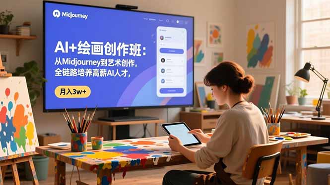 AI+绘画创作班：从Midjourney到艺术创作，全链路培养高薪AI人才，月入3w+|网创挖金社