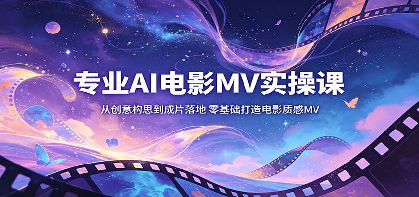 专业AI电影MV实操课：从创意构思到成片落地，零基础打造电影质感MV|网创挖金社