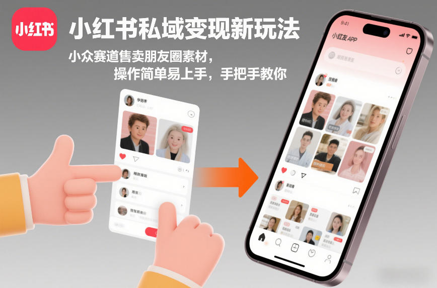 小红书私域变现新玩法，小众赛道售卖朋友圈素材，操作简单易上手，手把手教你|网创挖金社