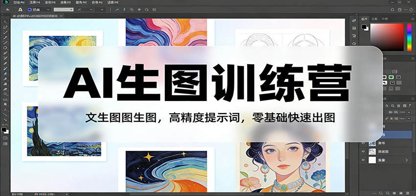 AI生图训练营:文生图图生图,高精度提示词,零基础快速出图|网创挖金社
