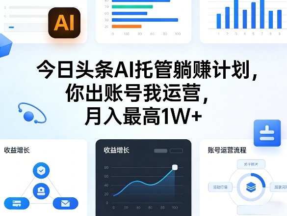 今日头条AI托管躺賺计划，你出账号我运营，月入最高1W+【揭秘】|网创挖金社