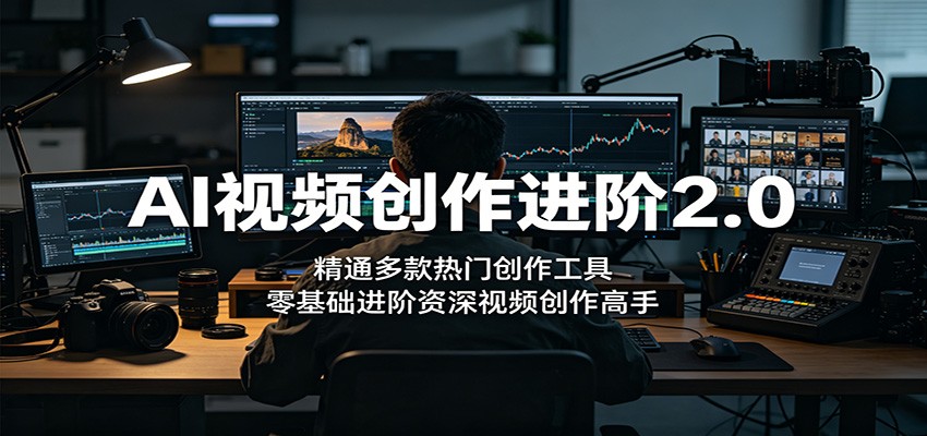 AI视频创作进阶2.0：精通多款热门创作工具，零基础进阶资深视频创作高手|网创挖金社
