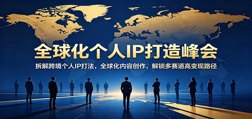 全球化个人IP打造峰会：拆解跨境个人IP打法，全球化内容创作，解锁多赛道高变现路径|网创挖金社