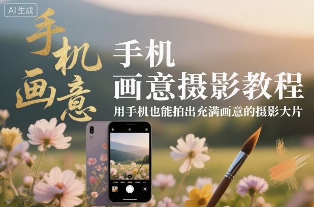 手机画意摄影教程，用手机也能拍出充满画意的摄影大片|网创挖金社