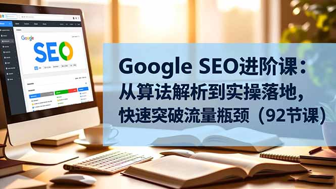 Google SEO进阶课：从算法解析到实操落地，快速突破流量瓶颈(92节课|网创挖金社