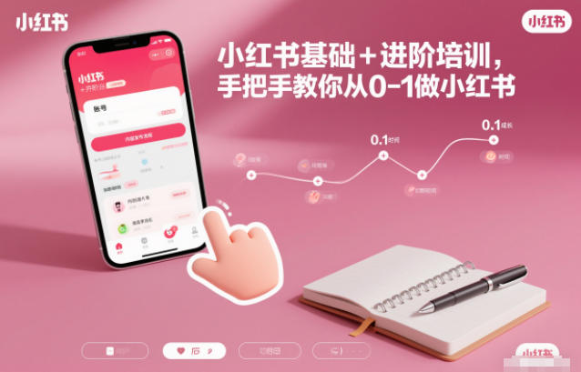 小红书基础+进阶培训，手把手教你从0-1做小红书|网创挖金社