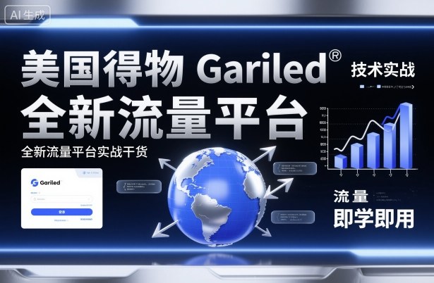 美国得物Gariled技术实战，全新流量平台实战干货，即学即用|网创挖金社