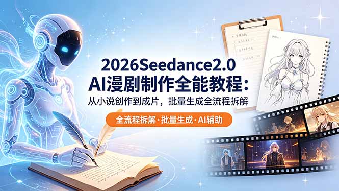 2026Seedance2.0 AI制作全能教程：从小说创作到成片，批量生成全流程拆解|网创挖金社
