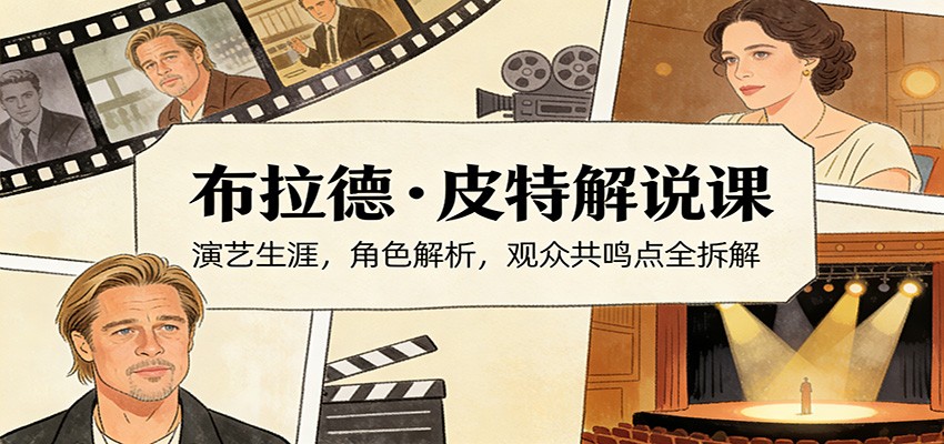 演员说-布拉德.皮特解说课：演艺生涯，角色解析，观众共鸣点全拆解|网创挖金社