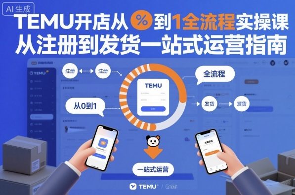 TEMU开店从0到1全流程实操课，从注册到发货一站式运营指南|网创挖金社