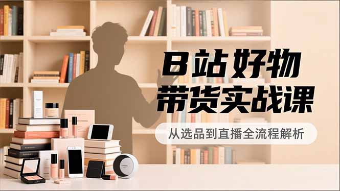 B站好物带货实战课，账号定位、选品拍摄、运营变现，全流程教学，实现UP主月入过万|网创挖金社