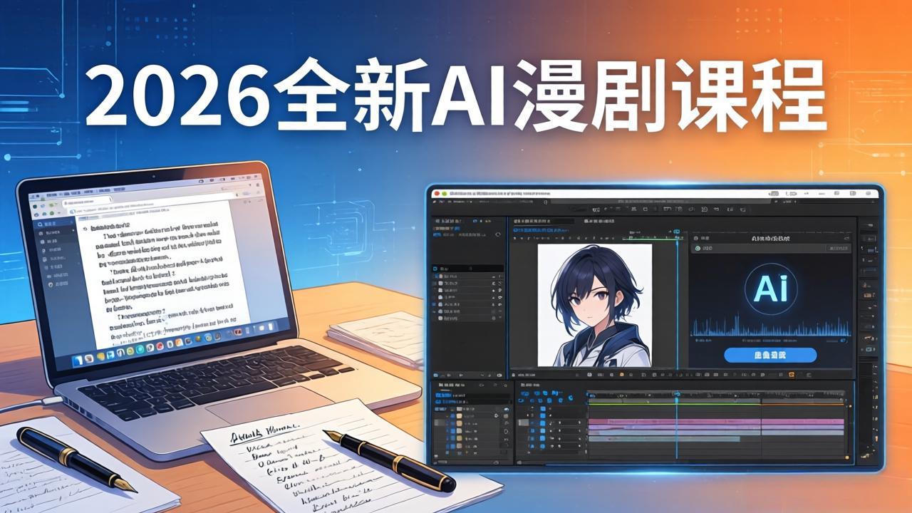 2026全新AI漫剧课程：覆盖创作全链路，教你写作分镜剪辑配音一站式打造漫剧作品|网创挖金社