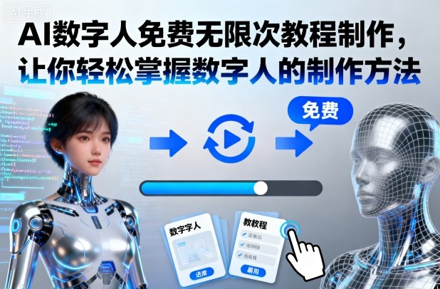 AI数字人免费无限次教程制作，让你轻松掌握数字人的制作方法|网创挖金社
