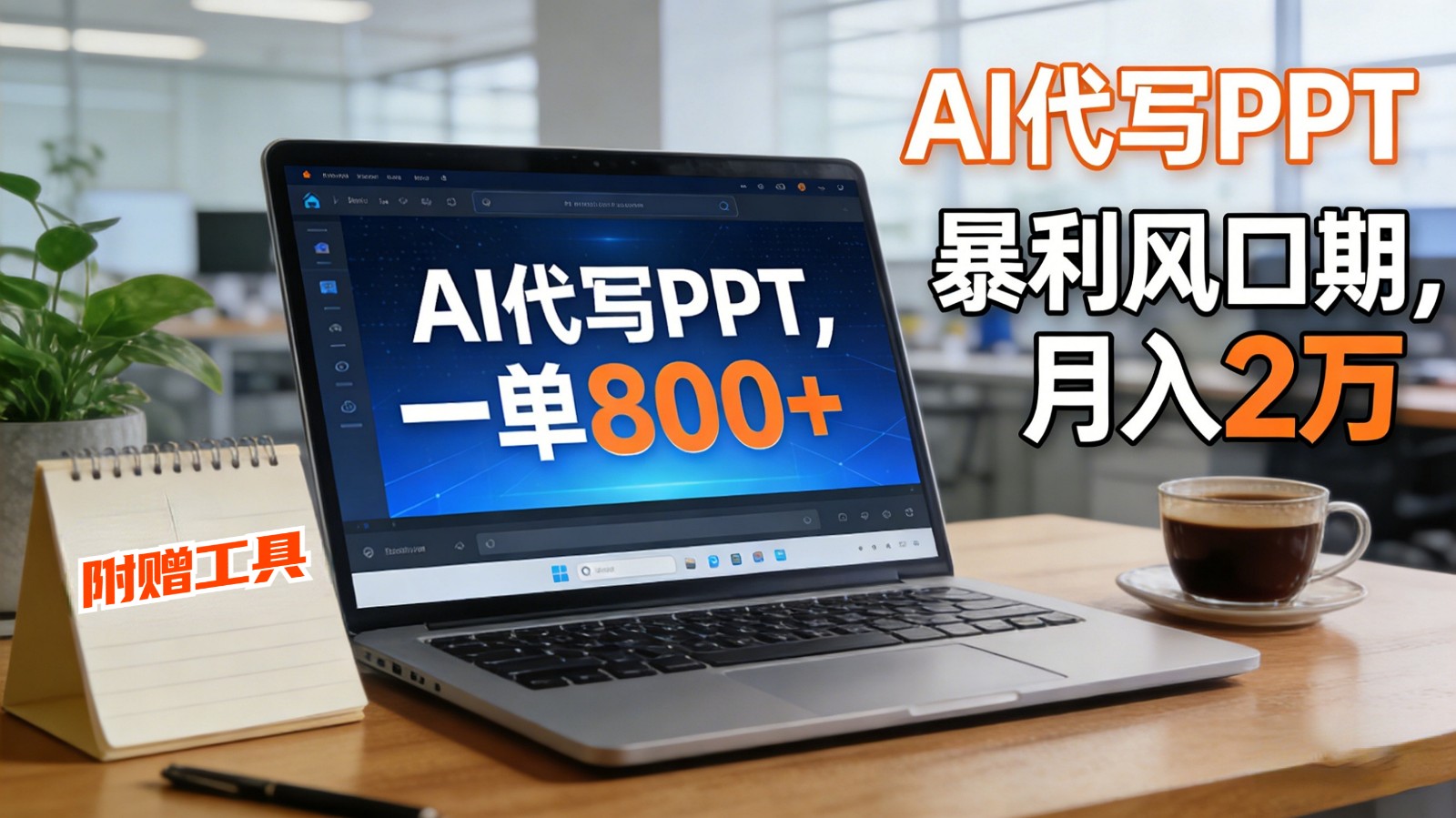 AI 代写做 PPT！一单狂赚 800+，风口期月入 2 万(工具 + 提示词直接送)|网创挖金社