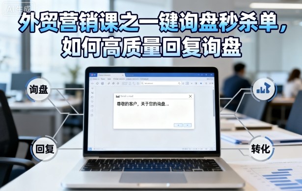 外贸营销课之一键询盘秒杀单，如何高质量回复询盘|网创挖金社