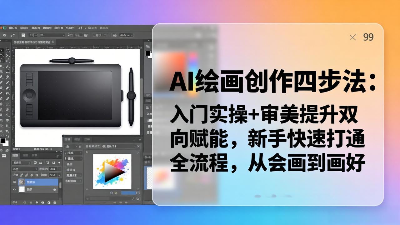 AI绘画创作四步法：入门实操+审美提升双向赋能，新手快速打通全流程，从会画到画好|网创挖金社