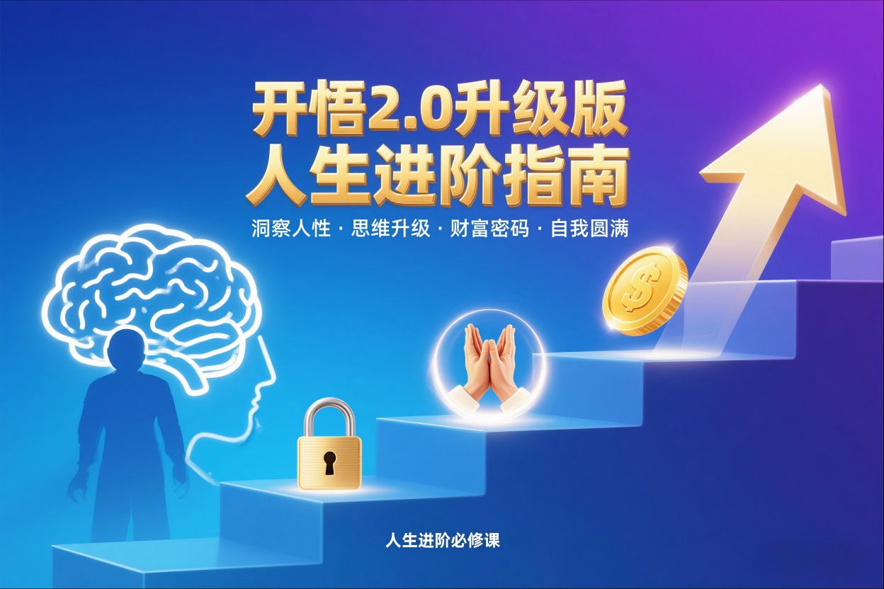 开悟2.0升级版人生进阶指南，洞察人性-思维升级-财富密码-自我圆满|网创挖金社