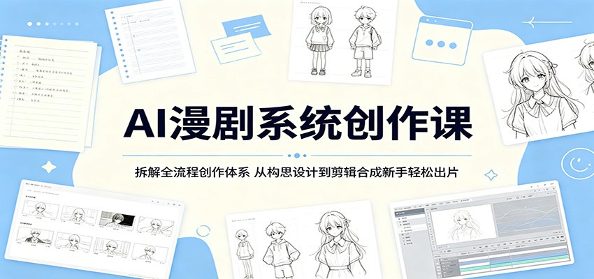 AI漫剧系统创作课：拆解全流程创作体系，从构思设计到剪辑合成新手轻松出片|网创挖金社