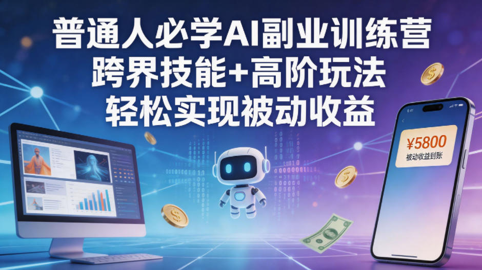 普通人必学AI副业训练营跨界技能+高阶玩法轻松实现被动收益|网创挖金社