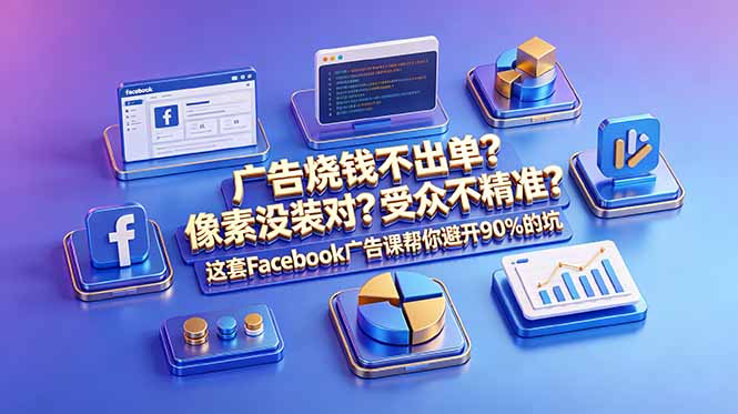 广告烧钱不出单？像素没装对？受众不精准？这套Facebook广告课帮你避开90%的坑-原创双语字幕|网创挖金社