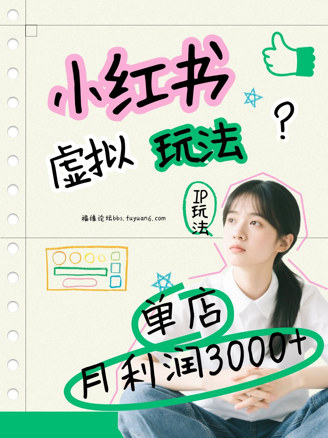 小红书虚拟玩法(铺货流和单品玩法)，单店月利润3000+，IP打法+原创商品(0违规)|网创挖金社