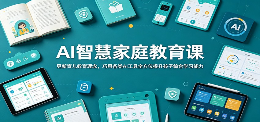 AI智慧家庭教育课：更新育儿教育理念，巧用各类AI工具全方位提升孩子综合学习能力|网创挖金社