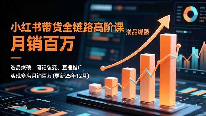 小红书带货全链路高阶课,选品爆破、笔记裂变、直播推广,实现多店月销百万(更新25年12月|网创挖金社