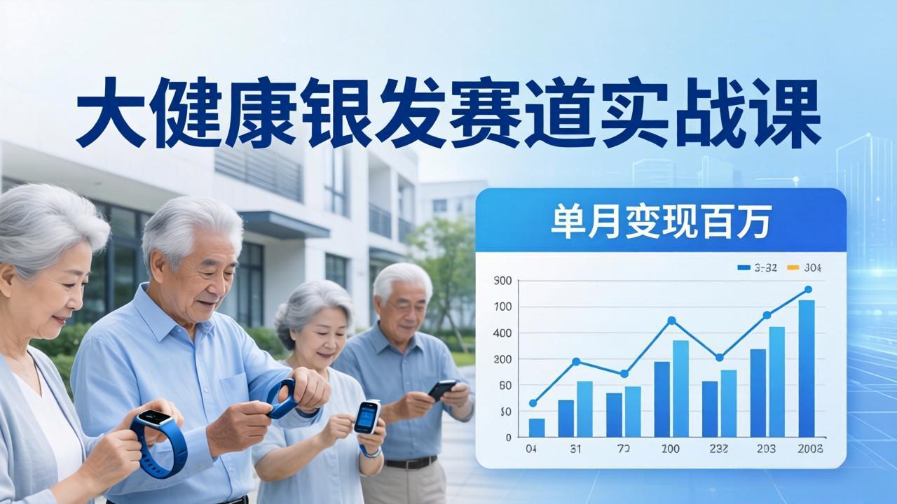 大健康银发赛道实战课：拆解视频号线索型 IP 单月变现百万逻辑，教你精准获客高效变现|网创挖金社