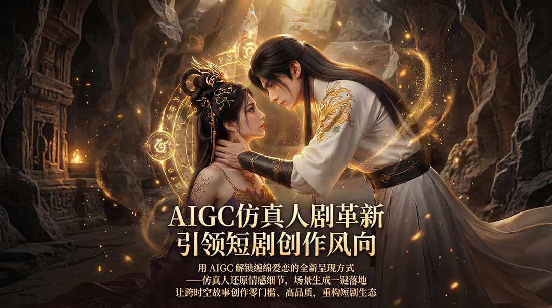 AIGC 仿真人短剧创作革新，解锁仙侠爱恋全新呈现，一键出高质场景，零门槛打造爆款剧集|网创挖金社
