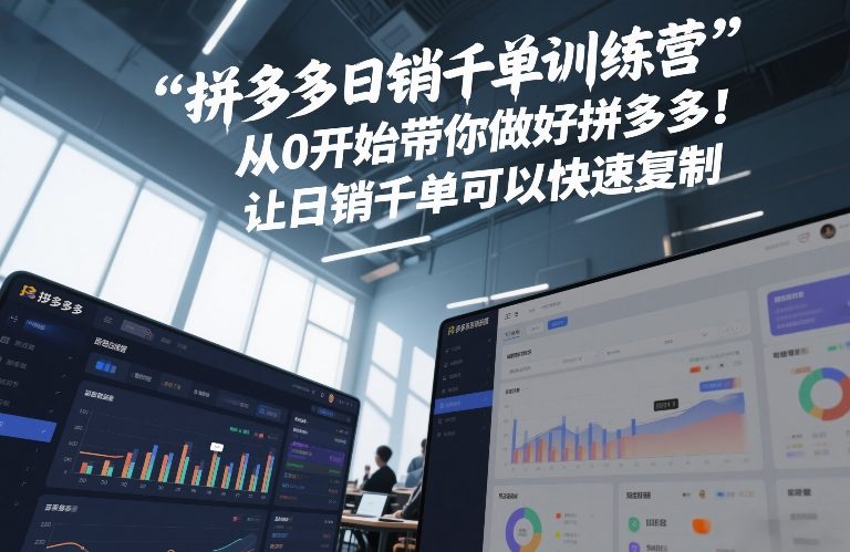 拼多多日销千单训练营，从0开始带你做好拼多多，让日销千单可以快速复制(更新26年3月)|网创挖金社