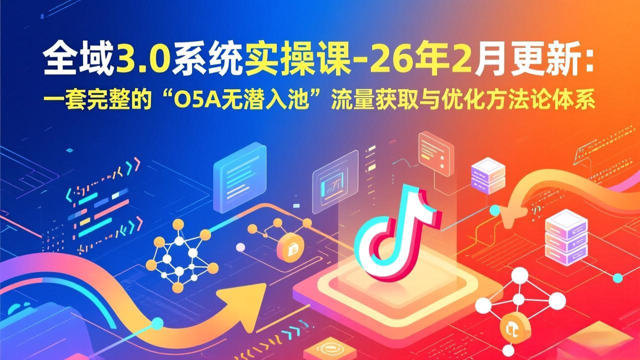 全域3.0系统实操课-26年2月更新：一套完整的“O5A无潜入池”流量获取与优化方法论体系|网创挖金社