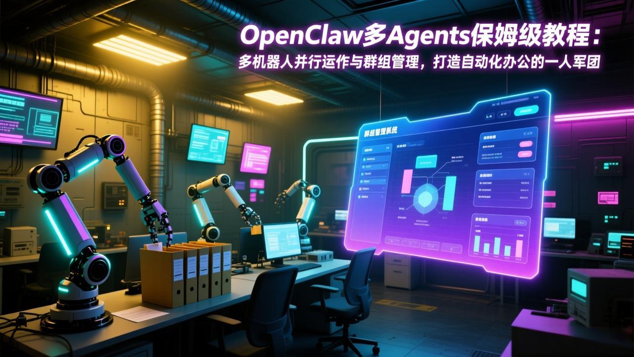 OpenClaw多Agents保姆级教程：多机器人并行运作与群组管理，打造自动化办公的一人军团|网创挖金社