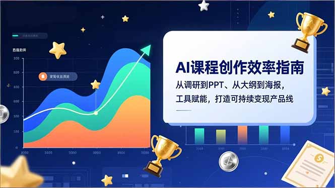 AI课程创作效率指南，从调研到PPT、从大纲到海报，工具赋能，打造可持续变现产品线|网创挖金社