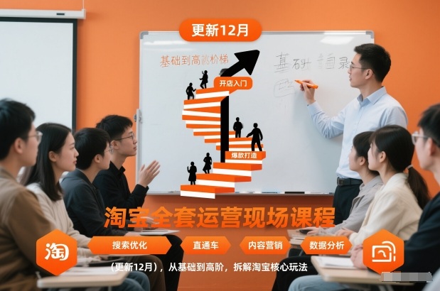 淘宝全套运营现场课程(更新26年1月)，从基础到高阶，拆解淘宝核心玩法|网创挖金社