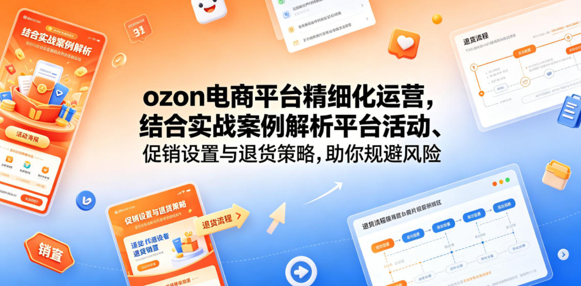 ozon电商平台精细化运营,结合实战案例解析平台活动、促销设置与退货策略,助你规避风险、提升销量|网创挖金社