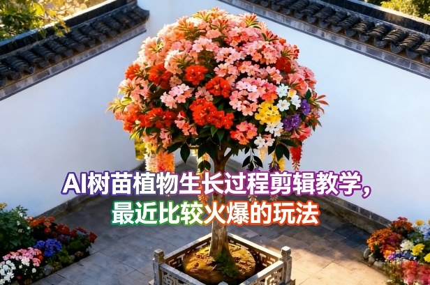AI树苗植物生长过程剪辑教学，最近比较火爆的玩法|网创挖金社
