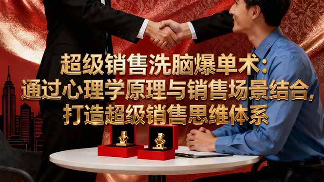 超级销售洗脑爆单术：通过心理学原理与销售场景结合,打造超级销售思维体系|网创挖金社