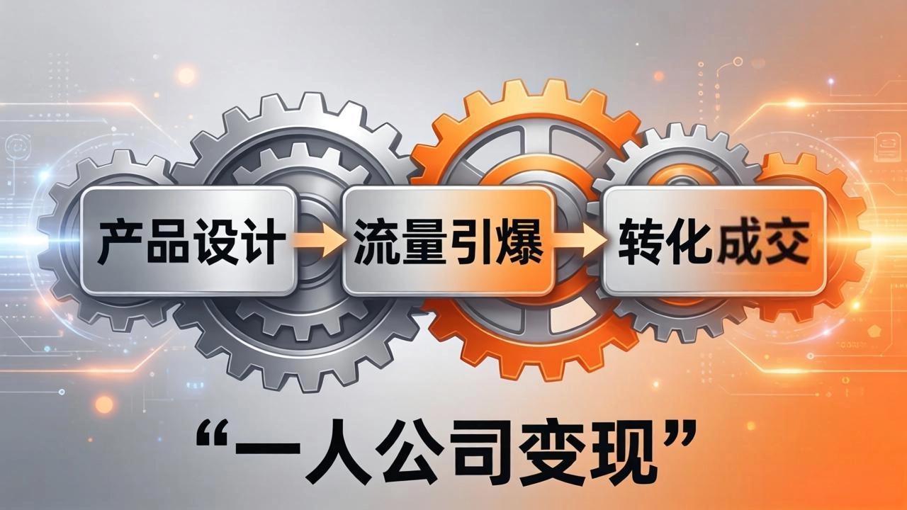 一人公司变现全攻略：产品设计+流量引爆+转化成交，打造不受年龄限制的长期事业|网创挖金社