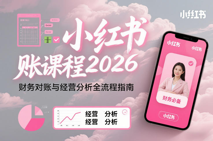 小红书对账课程2026，财务对账与经营分析全流程指南|网创挖金社