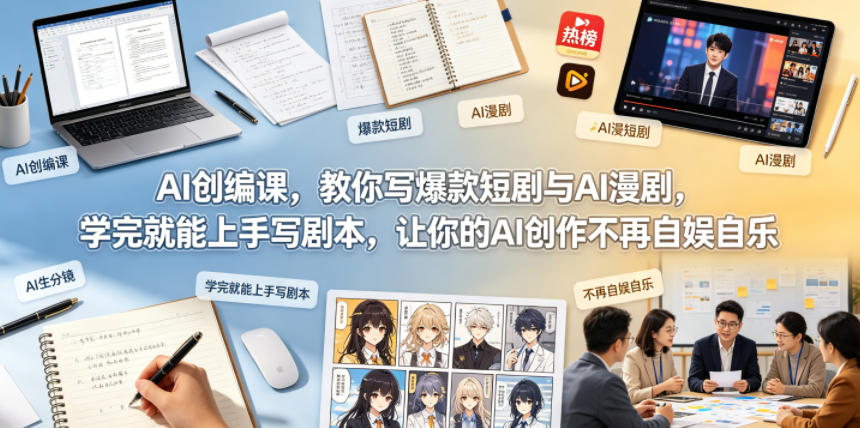 AI创编课，教你写爆款短剧与AI漫剧，学完就能上手写剧本，让你的AI创作不再自娱自乐(更新0521)|网创挖金社