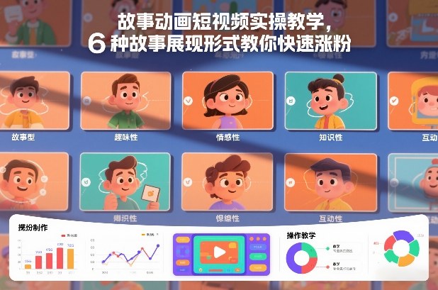 故事动画短视频实操教学,6种故事展现形式教你快速涨粉