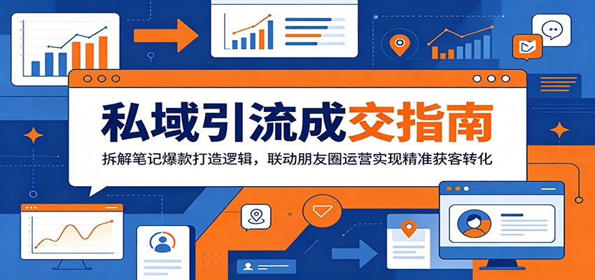 私域引流成交指南：拆解笔记爆款打造逻辑，联动朋友圈运营实现精准获客转化|网创挖金社